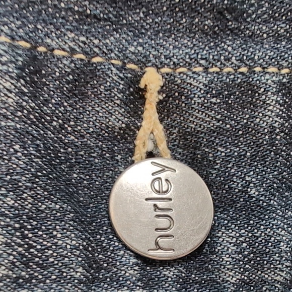 Hurley Medium Flying Angel Heart Sequined Denim Jean Jacket - Picture 10 of 10